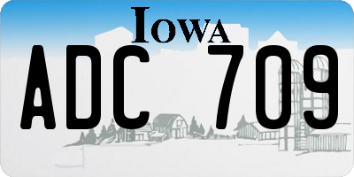 IA license plate ADC709
