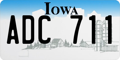 IA license plate ADC711