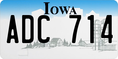IA license plate ADC714