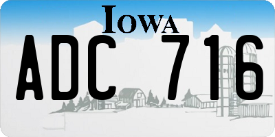IA license plate ADC716