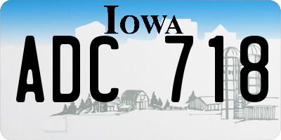 IA license plate ADC718