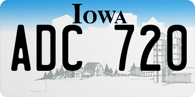 IA license plate ADC720