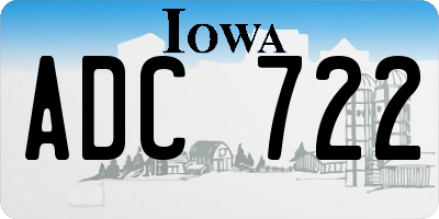 IA license plate ADC722