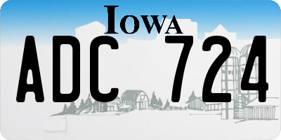 IA license plate ADC724