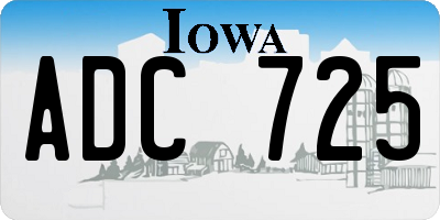 IA license plate ADC725
