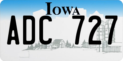 IA license plate ADC727