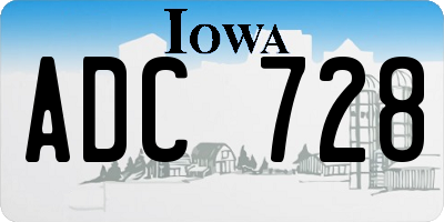 IA license plate ADC728