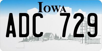 IA license plate ADC729