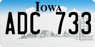 IA license plate ADC733