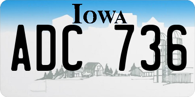 IA license plate ADC736