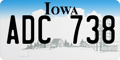 IA license plate ADC738