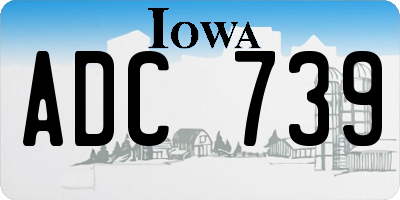 IA license plate ADC739