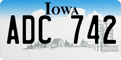 IA license plate ADC742