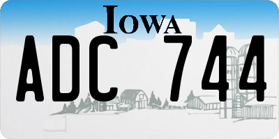 IA license plate ADC744