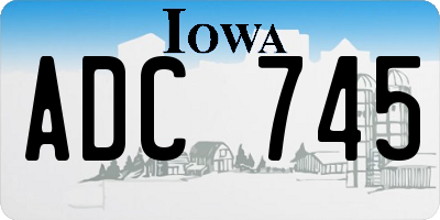 IA license plate ADC745