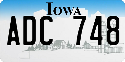 IA license plate ADC748