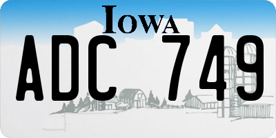 IA license plate ADC749