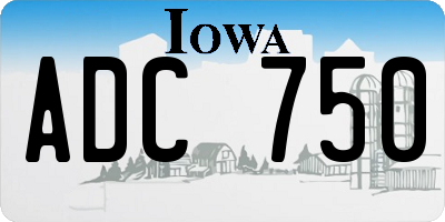 IA license plate ADC750