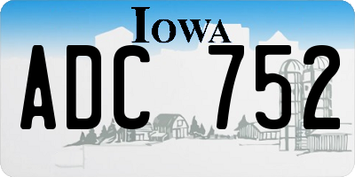 IA license plate ADC752