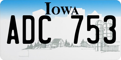 IA license plate ADC753