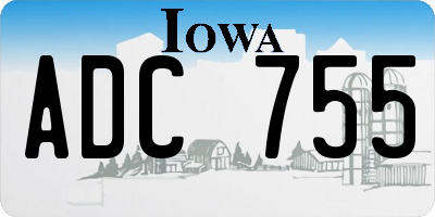IA license plate ADC755