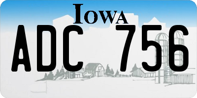 IA license plate ADC756