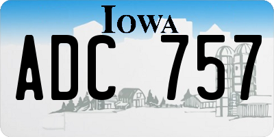 IA license plate ADC757