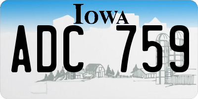 IA license plate ADC759