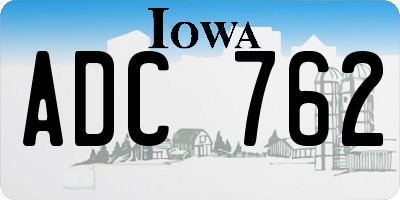IA license plate ADC762