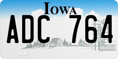 IA license plate ADC764