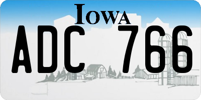 IA license plate ADC766