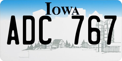 IA license plate ADC767