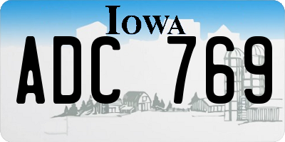 IA license plate ADC769