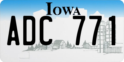 IA license plate ADC771