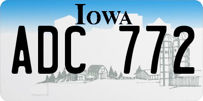 IA license plate ADC772