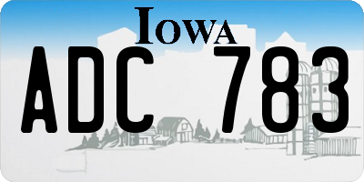 IA license plate ADC783