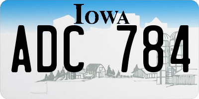 IA license plate ADC784