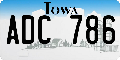 IA license plate ADC786