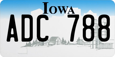 IA license plate ADC788