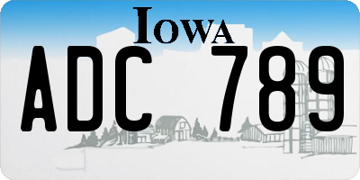 IA license plate ADC789