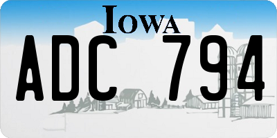 IA license plate ADC794