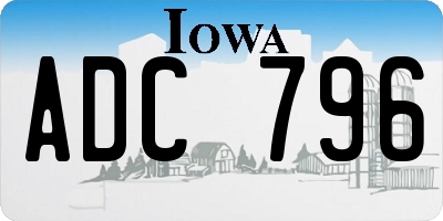 IA license plate ADC796