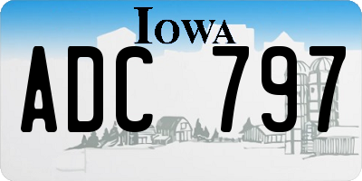IA license plate ADC797