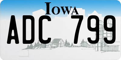 IA license plate ADC799