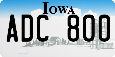IA license plate ADC800
