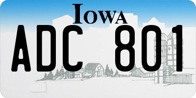 IA license plate ADC801