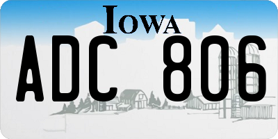 IA license plate ADC806