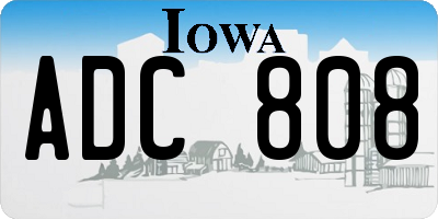 IA license plate ADC808