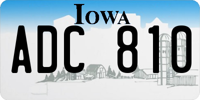 IA license plate ADC810