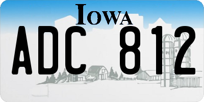 IA license plate ADC812